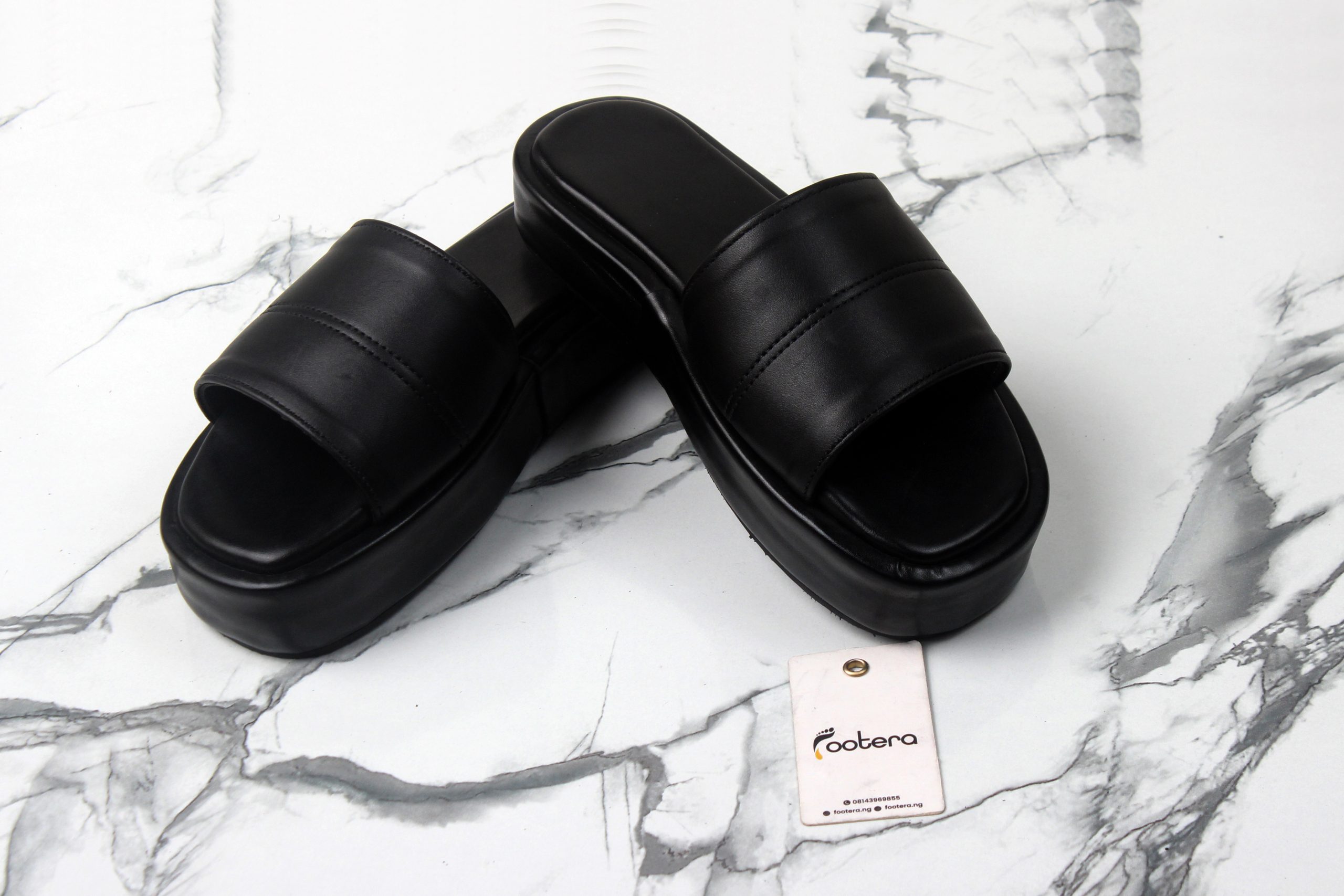 Black Platform Slippers